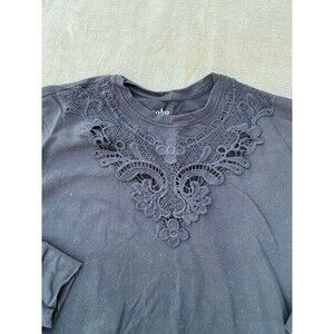 Lace Crew Neck Pullover Long Sleeve Sweater size Medium